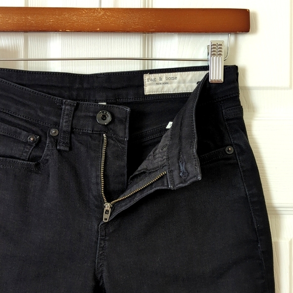 Rag & Bone Cate Classic Mid Rise Ankle Length Skinny Jeans No Fade Black 25 - Picture 8 of 15